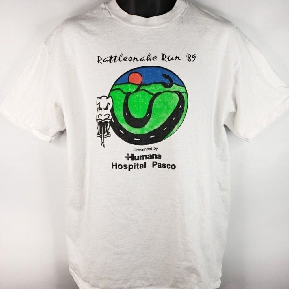 Rattlesnake Run T Shirt Vintage 80s 1989 San Antonio Florida 5 Miles Made In USA
